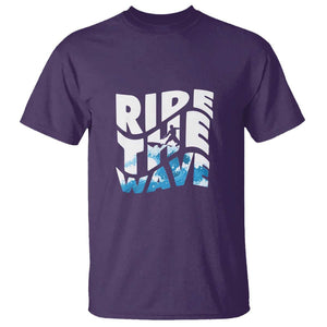 Surfing T Shirt Ride The Wave Surfer Boardsport Wave TS11 Purple Print Your Wear