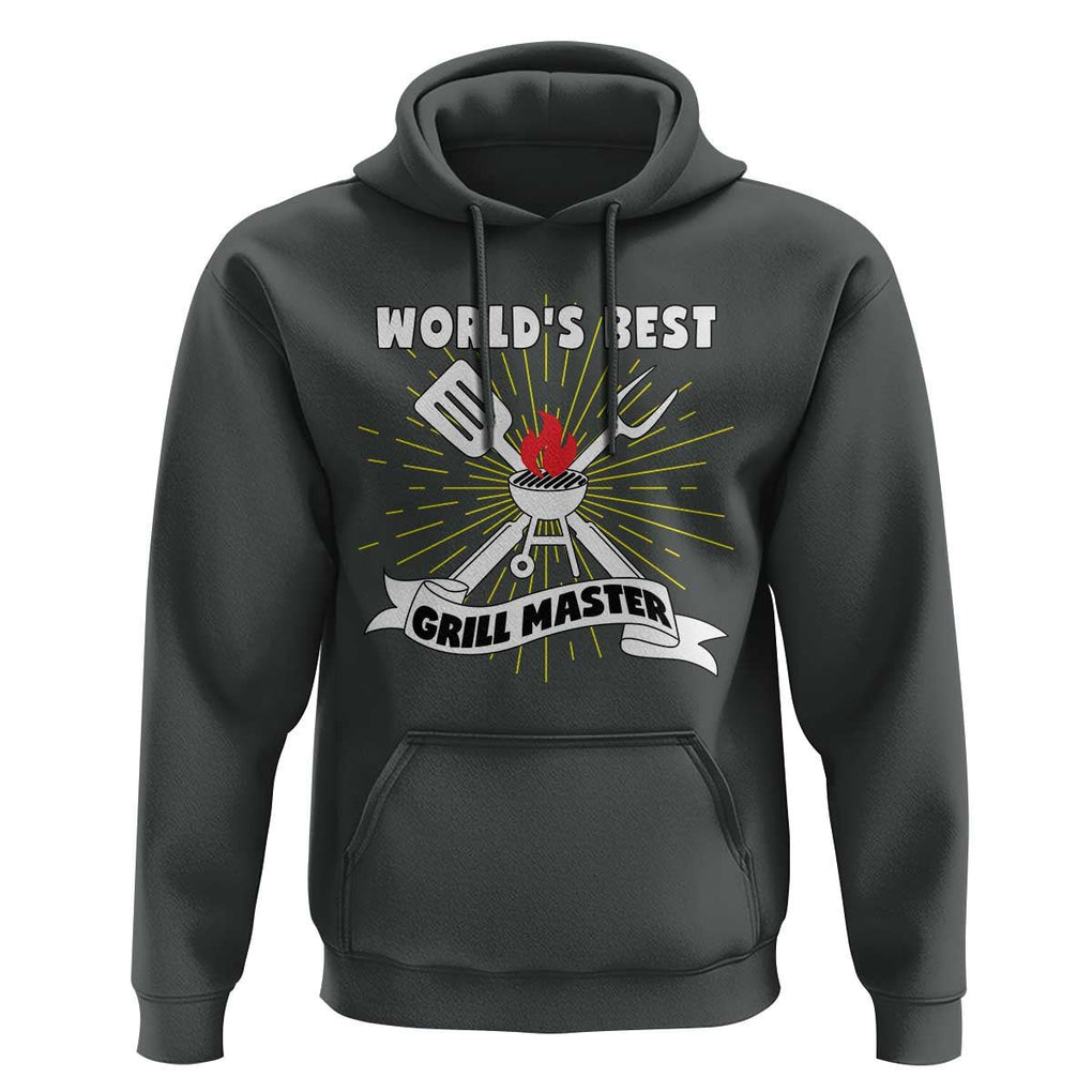 Grilling Barbecue Hoodie World's Best Grill Master BBQ Smoker TS11 Dark Heather Print Your Wear