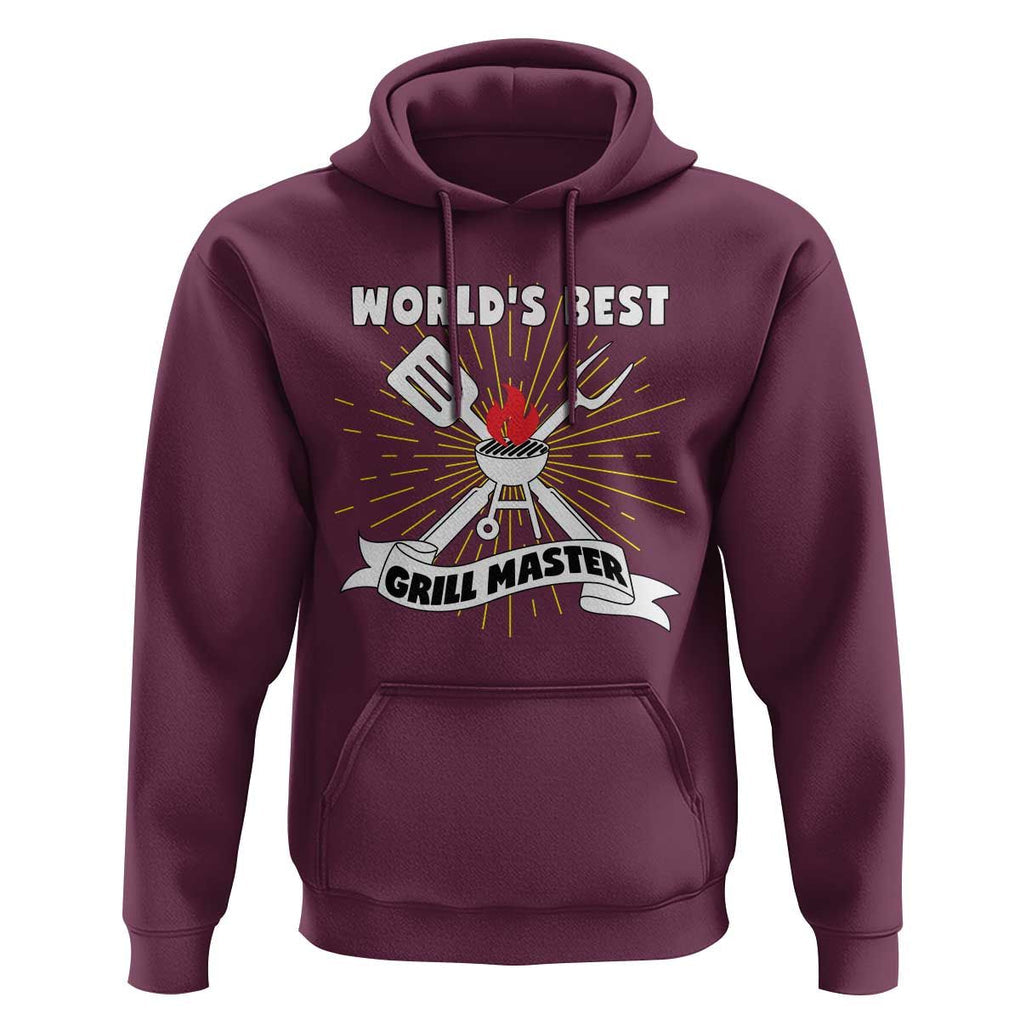 Grilling Barbecue Hoodie World's Best Grill Master BBQ Smoker TS11 Maroon Print Your Wear