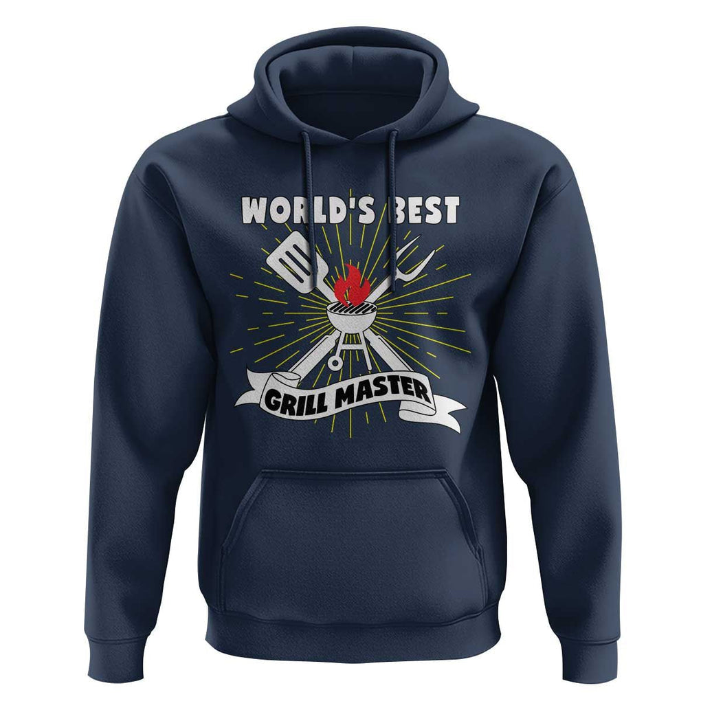 Grilling Barbecue Hoodie World's Best Grill Master BBQ Smoker TS11 Navy Print Your Wear