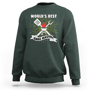 Grilling Barbecue Sweatshirt World's Best Grill Master BBQ Smoker TS11 Dark Forest Green Print Your Wear