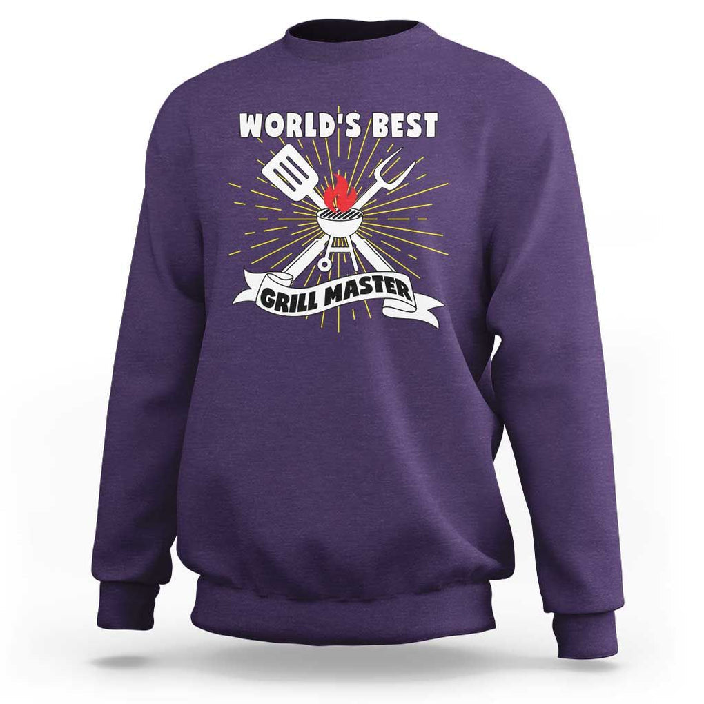 Grilling Barbecue Sweatshirt World's Best Grill Master BBQ Smoker TS11 Purple Print Your Wear
