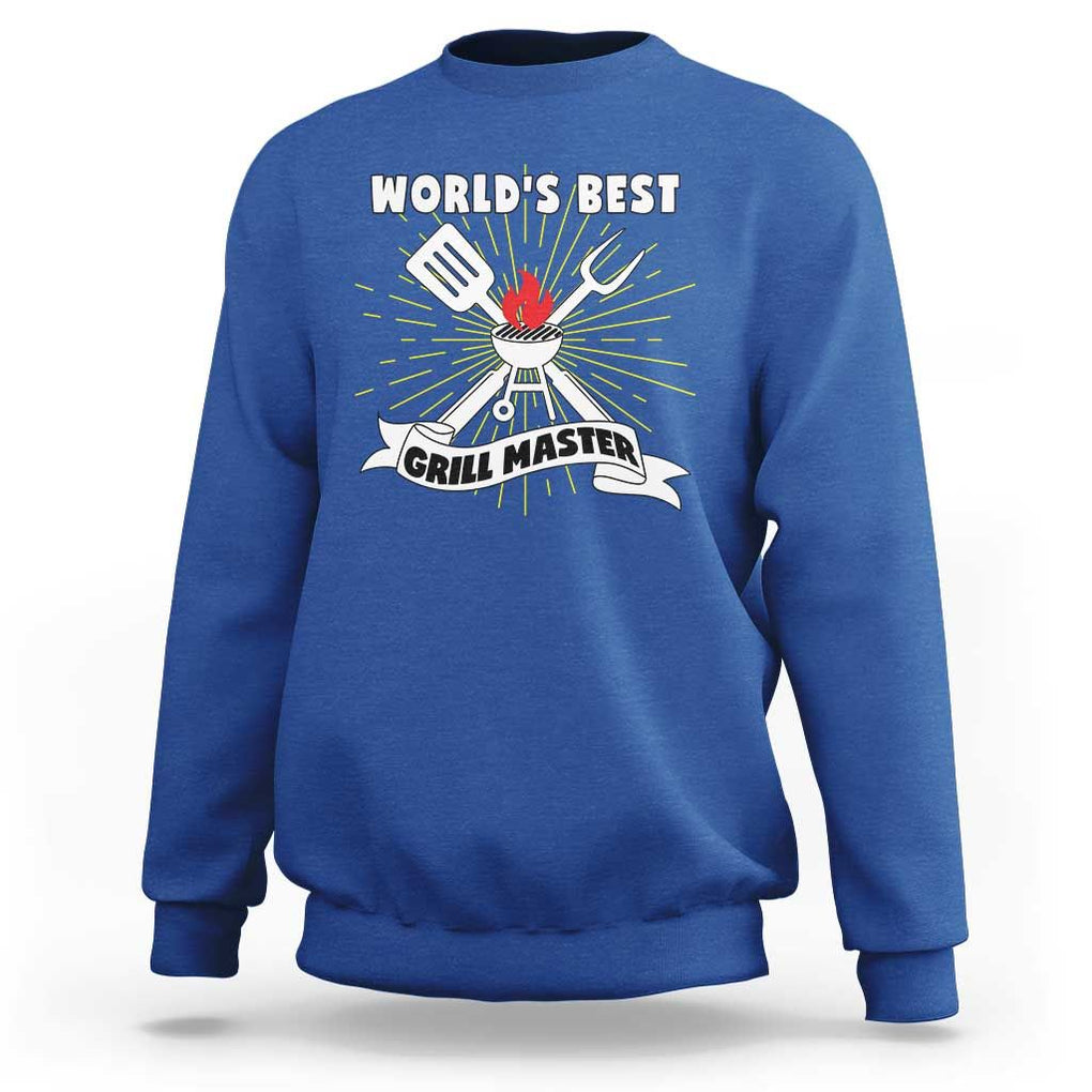Grilling Barbecue Sweatshirt World's Best Grill Master BBQ Smoker TS11 Royal Blue Print Your Wear