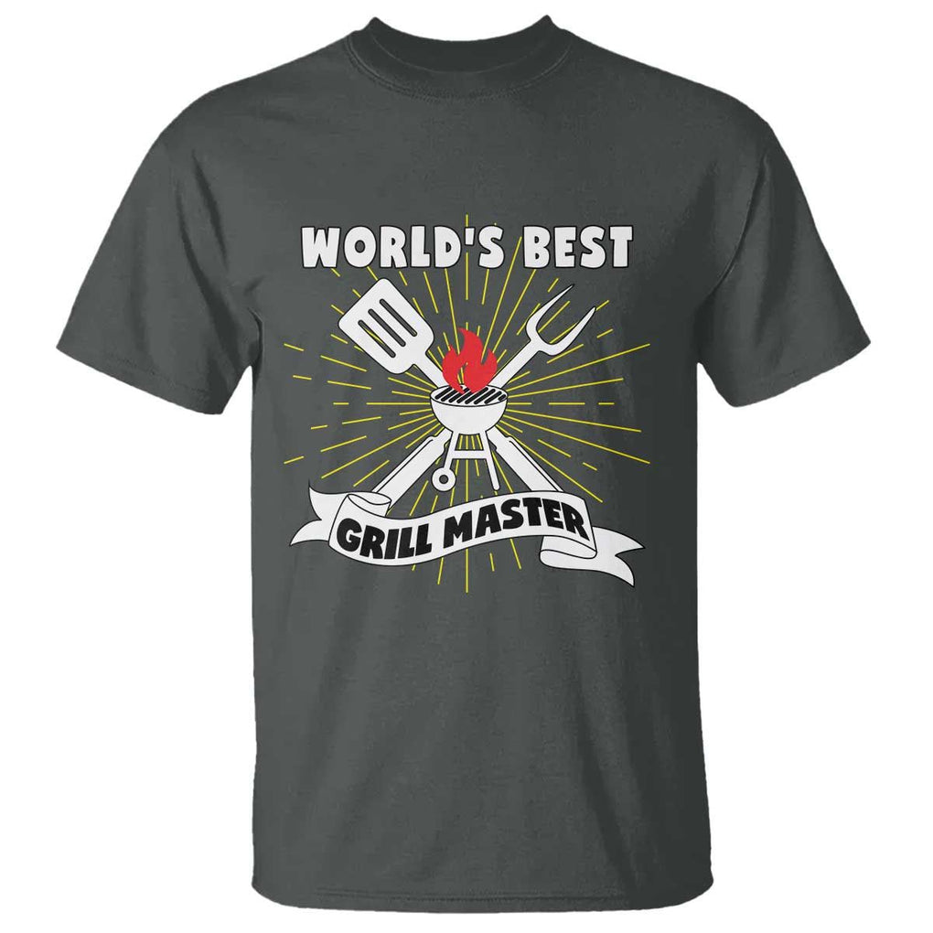 Grilling Barbecue T Shirt World's Best Grill Master BBQ Smoker TS11 Dark Heather Print Your Wear