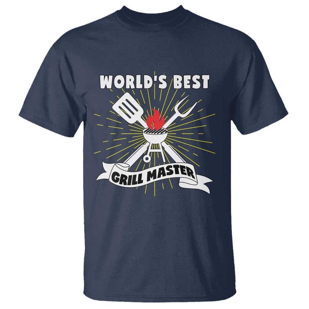 Grilling Barbecue T Shirt World's Best Grill Master BBQ Smoker TS11 Navy Print Your Wear