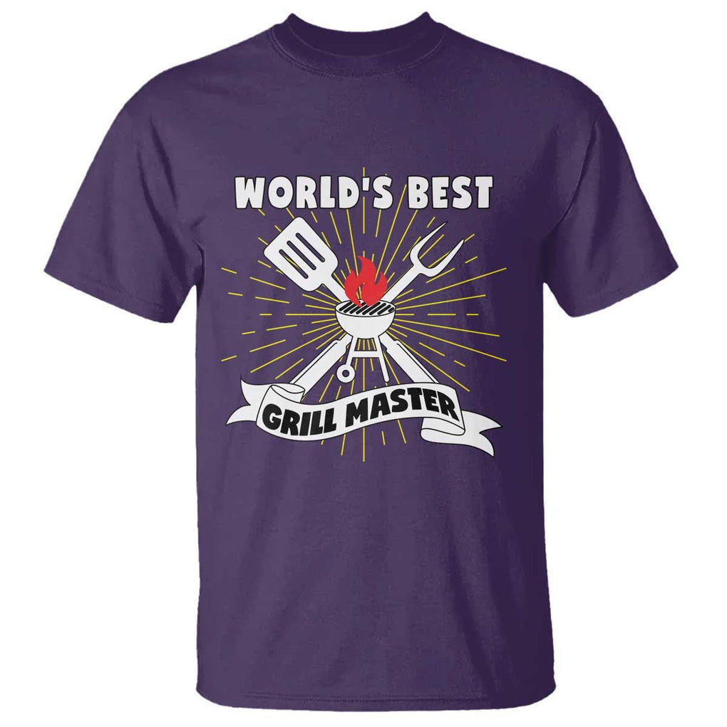 Grilling Barbecue T Shirt World's Best Grill Master BBQ Smoker TS11 Purple Print Your Wear