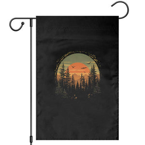 Retro Forest Trees Outdoors Nature Lover Garden Flag TS11 Black Print Your Wear