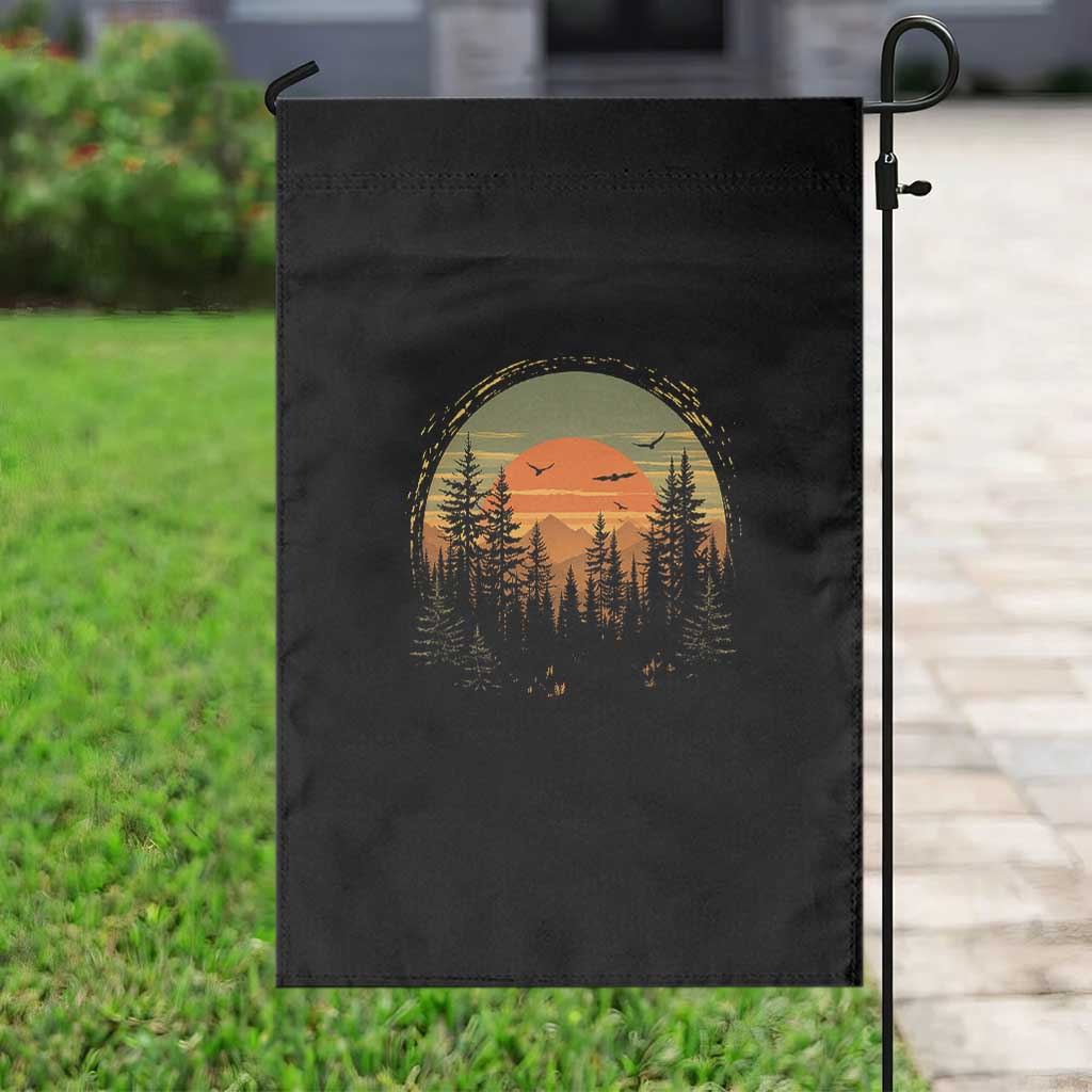 Retro Forest Trees Outdoors Nature Lover Garden Flag TS11 Print Your Wear