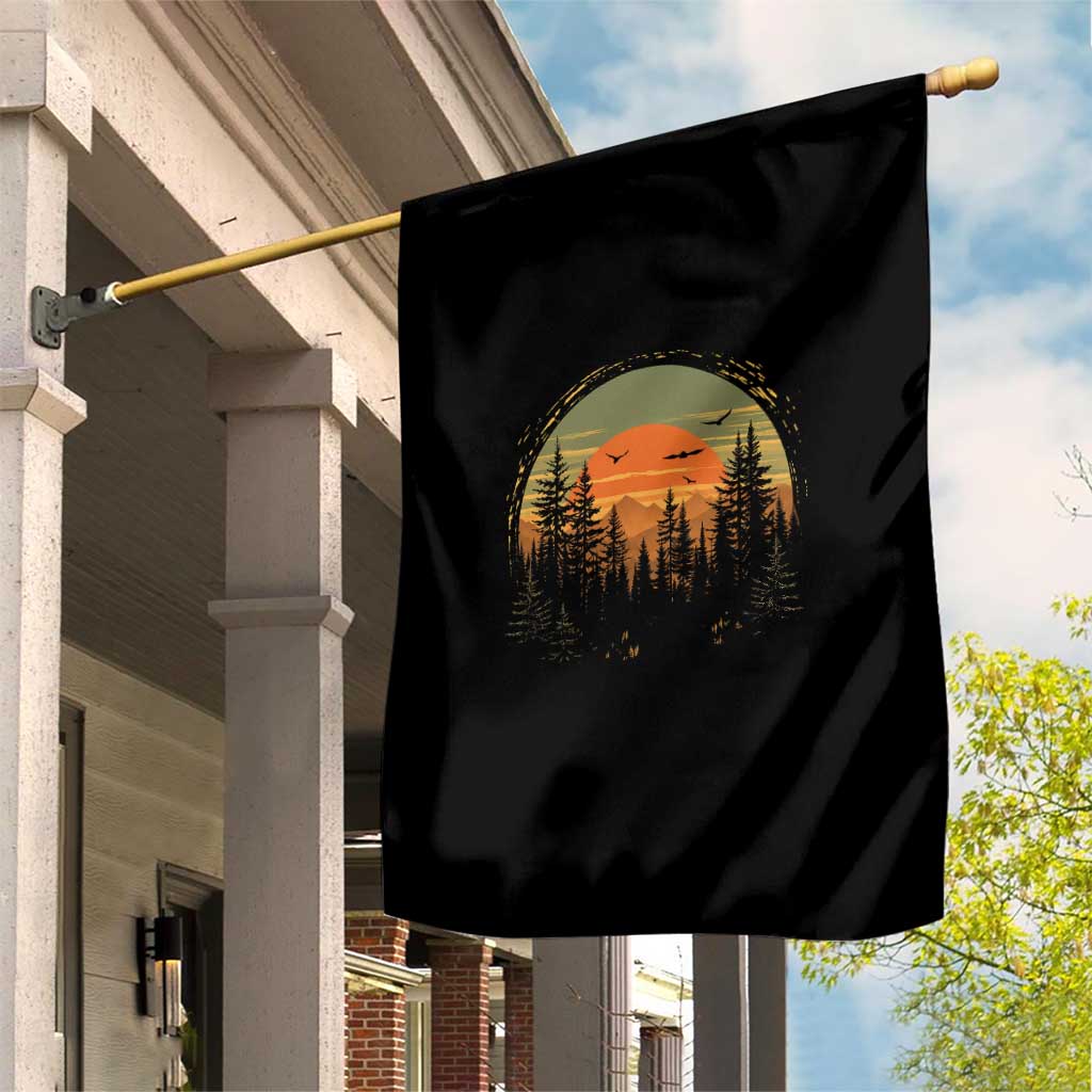 Retro Forest Trees Outdoors Nature Lover Garden Flag TS11 Print Your Wear