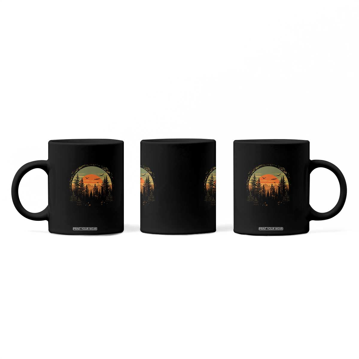 Retro Forest Trees Outdoors Nature Lover Coffee Mug TS11 Print Your Wear