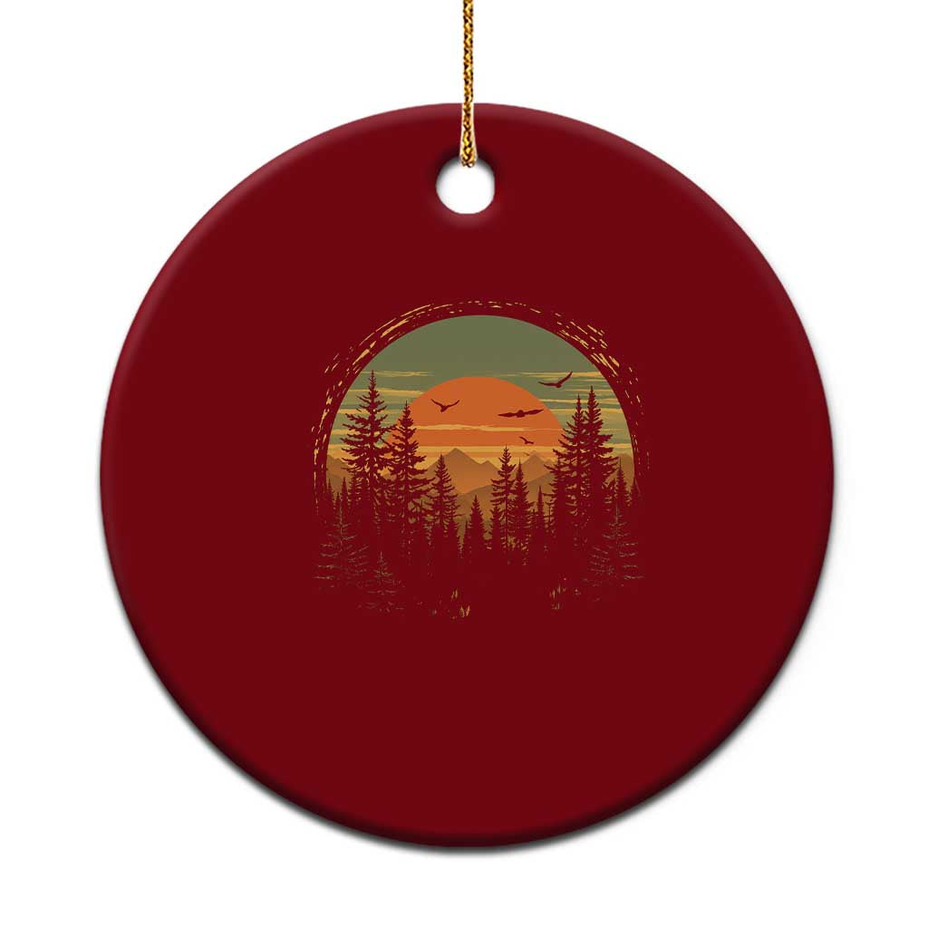 Retro Forest Trees Outdoors Nature Lover Ceramic Ornament TS11 1pc Red Print Your Wear