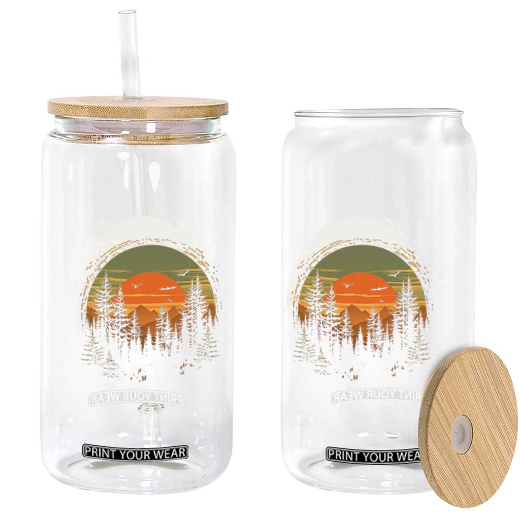 Retro Forest Trees Outdoors Nature Lover Glass Can TS11 Print Your Wear