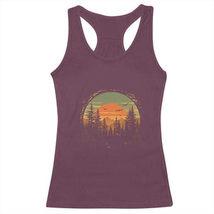 Retro Forest Trees Outdoors Nature Lover Racerback Tank Top TS11 Maroon Print Your Wear