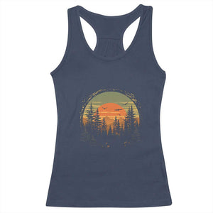 Retro Forest Trees Outdoors Nature Lover Racerback Tank Top TS11 Navy Print Your Wear