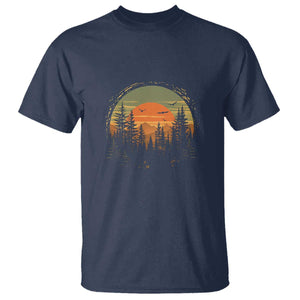 Retro Forest Trees Outdoors Nature Lover T Shirt TS11 Navy Print Your Wear