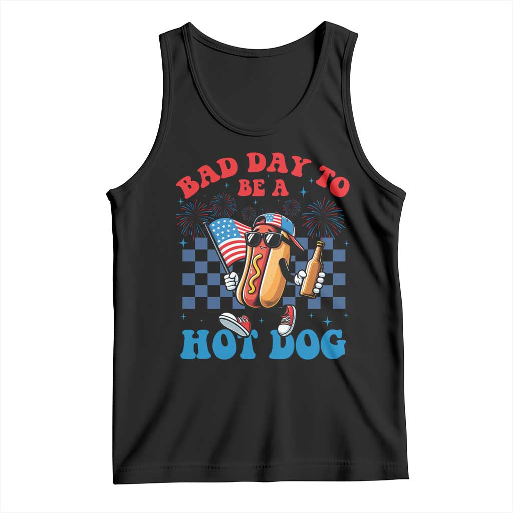 Bad Day To Be A Hot Dog 4th of July Tank Top Funny BBQ Grilling TS11 Black Print Your Wear