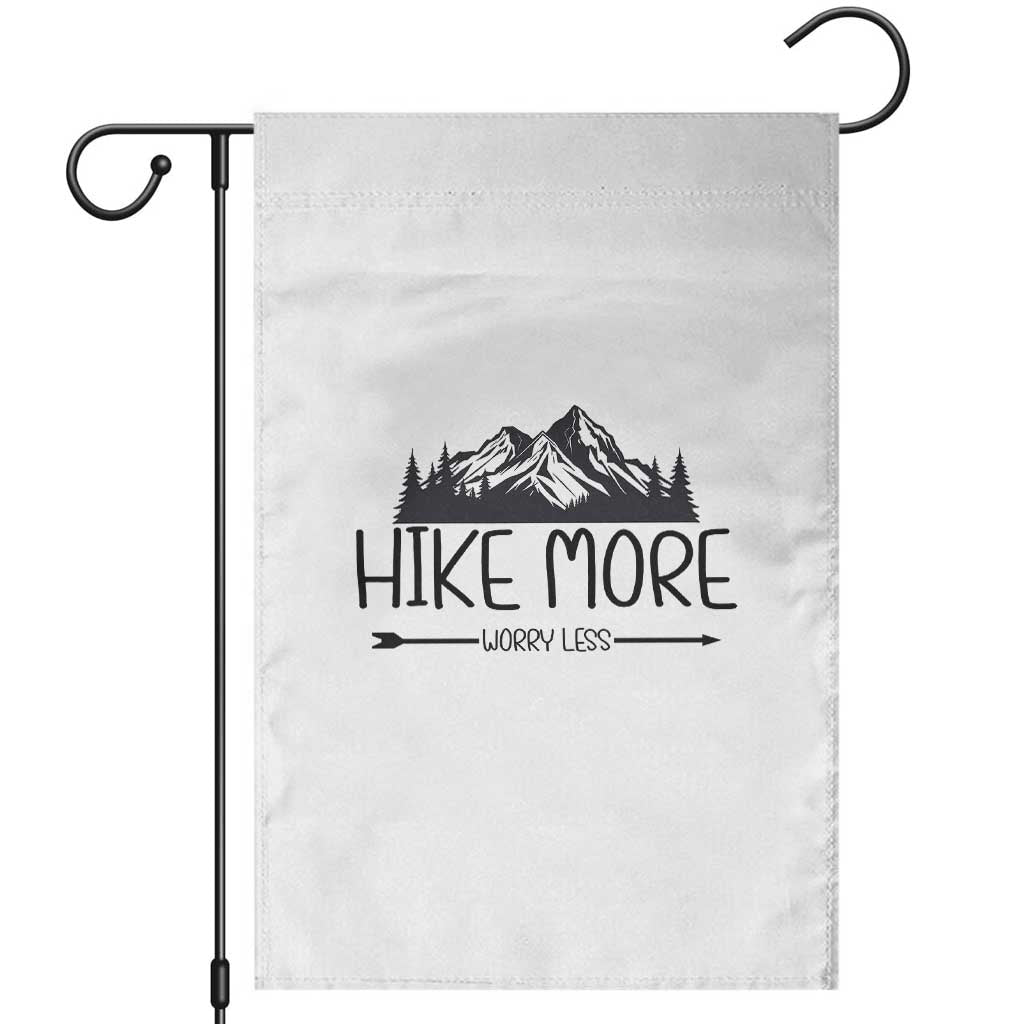 Hike More Worry Less Hiker Mountain Garden Flag Hiking Camping Hiker Mountain