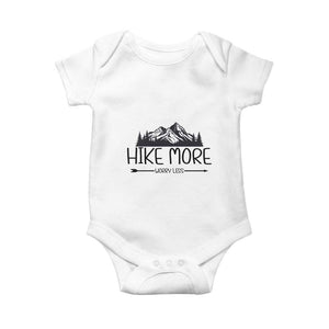 Hike More Worry Less Hiker Mountain Baby Onesie Hiking Camping Hiker Mountain