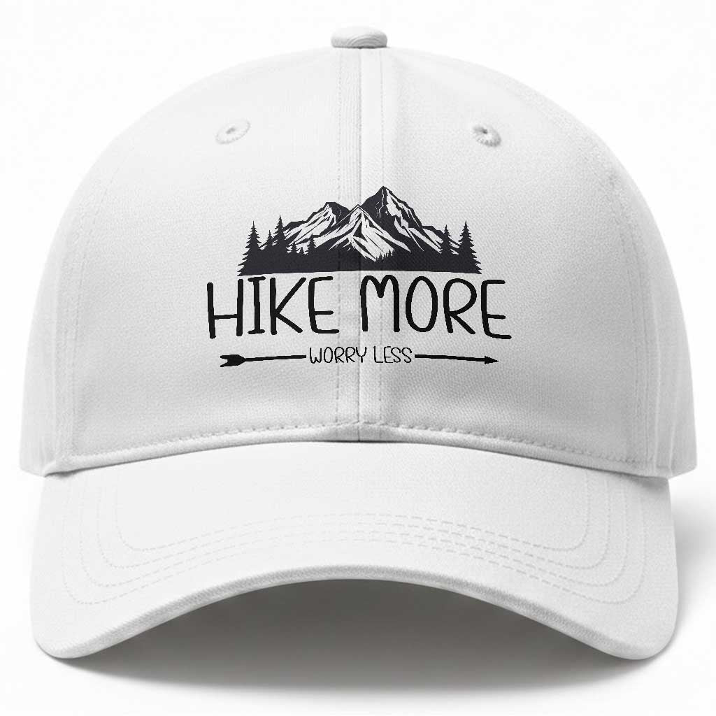 Hike More Worry Less Hiker Mountain Baseball Cap Hiking Camping Hiker Mountain
