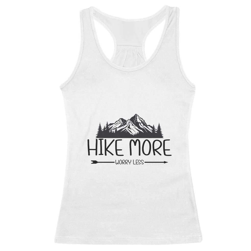 Hike More Worry Less Hiker Mountain Racerback Tank Top Hiking Camping Hiker Mountain