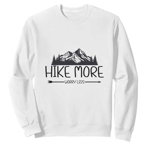 Hike More Worry Less Hiker Mountain Sweatshirt Hiking Camping Hiker Mountain