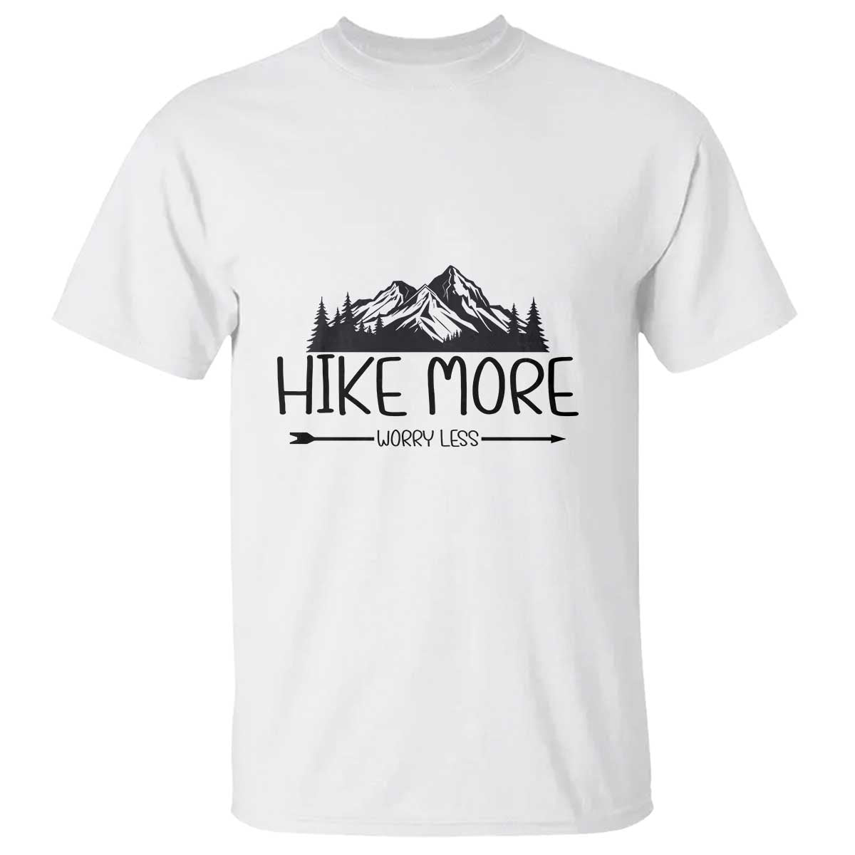 Hike More Worry Less Hiker Mountain T Shirt Hiking Camping Hiker Mountain