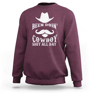 Funny Cowboy Sweatshirt Been Doin' Cowboy Shit Western Retro Hat TS11 Maroon Print Your Wear