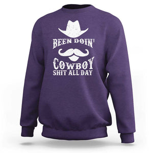 Funny Cowboy Sweatshirt Been Doin' Cowboy Shit Western Retro Hat TS11 Purple Print Your Wear