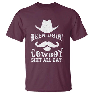 Funny Cowboy T Shirt Been Doin' Cowboy Shit Western Retro Hat TS11 Maroon Print Your Wear