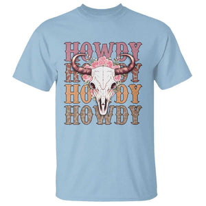 Country Cowgirl T Shirt Howdy Rodeo Cowboy Flower Skull TS11 Light Blue Print Your Wear