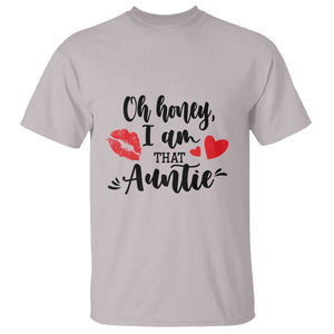 Aunt T Shirt Oh Honey I'm That Auntie Heart Lips TS11 Ice Gray Print Your Wear