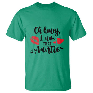 Aunt T Shirt Oh Honey I'm That Auntie Heart Lips TS11 Irish Green Print Your Wear