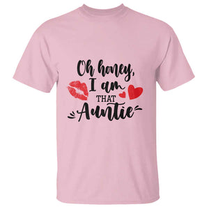 Aunt T Shirt Oh Honey I'm That Auntie Heart Lips TS11 Light Pink Print Your Wear