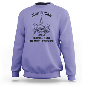 Aunt Unicorn Sweatshirt Aunticorn Like A Normal Aunt Only More Awesome TS11 Violet Print Your Wear