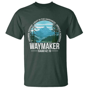 Christian T Shirt Waymaker Promise Keeper Light In The Darkness Miracle Worker Bible Verse TS11 Dark Forest Green Print Your Wear