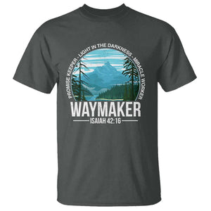 Christian T Shirt Waymaker Promise Keeper Light In The Darkness Miracle Worker Bible Verse TS11 Dark Heather Print Your Wear