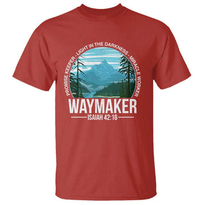 Christian T Shirt Waymaker Promise Keeper Light In The Darkness Miracle Worker Bible Verse TS11 Red Print Your Wear