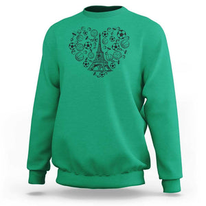 Eiffel Tower France Sweatshirt Ole French Paris Sport Lover TS11 Irish Green Print Your Wear