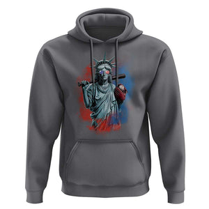 Funny Statue Of Liberty Baseball Hoodie 4th Of July Sport Bat American TS11 Charcoal Print Your Wear