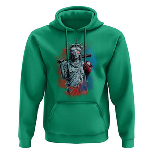 Funny Statue Of Liberty Baseball Hoodie 4th Of July Sport Bat American TS11 Irish Green Print Your Wear