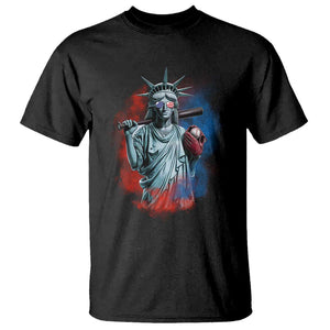 Funny Statue Of Liberty Baseball T Shirt 4th Of July Sport Bat American TS11 Black Print Your Wear