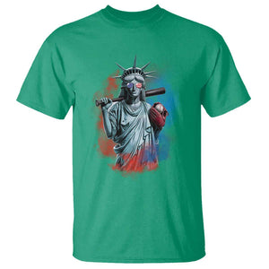 Funny Statue Of Liberty Baseball T Shirt 4th Of July Sport Bat American TS11 Irish Green Print Your Wear