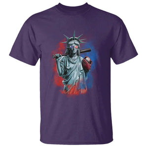 Funny Statue Of Liberty Baseball T Shirt 4th Of July Sport Bat American TS11 Purple Print Your Wear