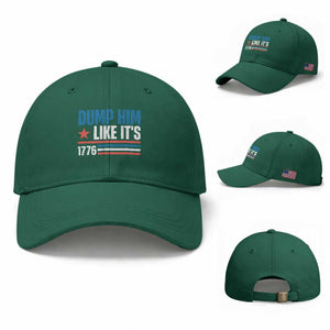 Funny Dump Him Like It's 1776 Baseball Cap Star And Stripes TS11 Baseball Cap Universal Fit Irish Green Print Your Wear