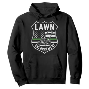 Funny Lawn Enforcement Hoodie Gardening Lawn Mower American Flag TS11 Black Print Your Wear
