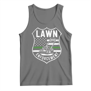 Funny Lawn Enforcement Tank Top Gardening Lawn Mower American Flag TS11 Black Heather Print Your Wear