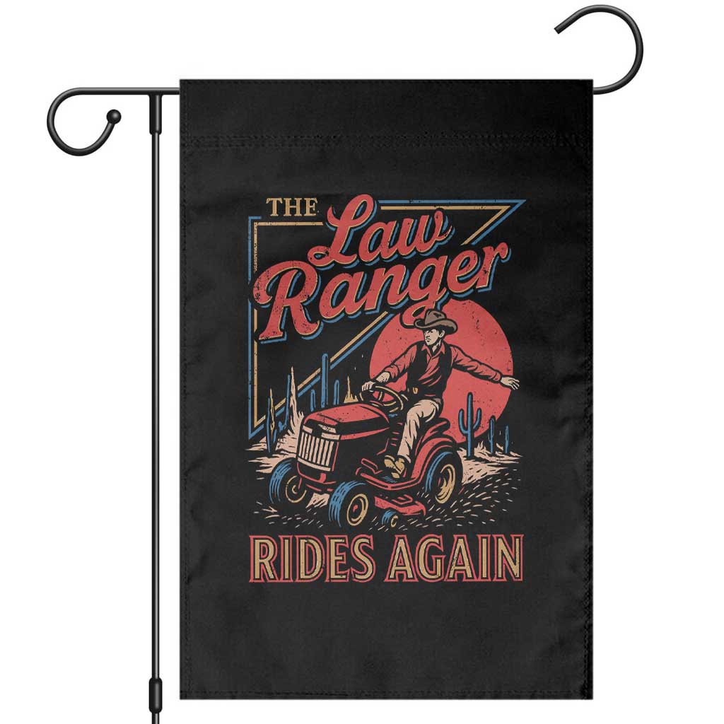Funny The Lawn Ranger Rides Again Garden Flag Lawn Tractor Mowing Cowboy TS11 Black Print Your Wear