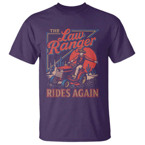 Funny The Lawn Ranger Rides Again T Shirt Lawn Tractor Mowing Cowboy TS11 Purple Print Your Wear