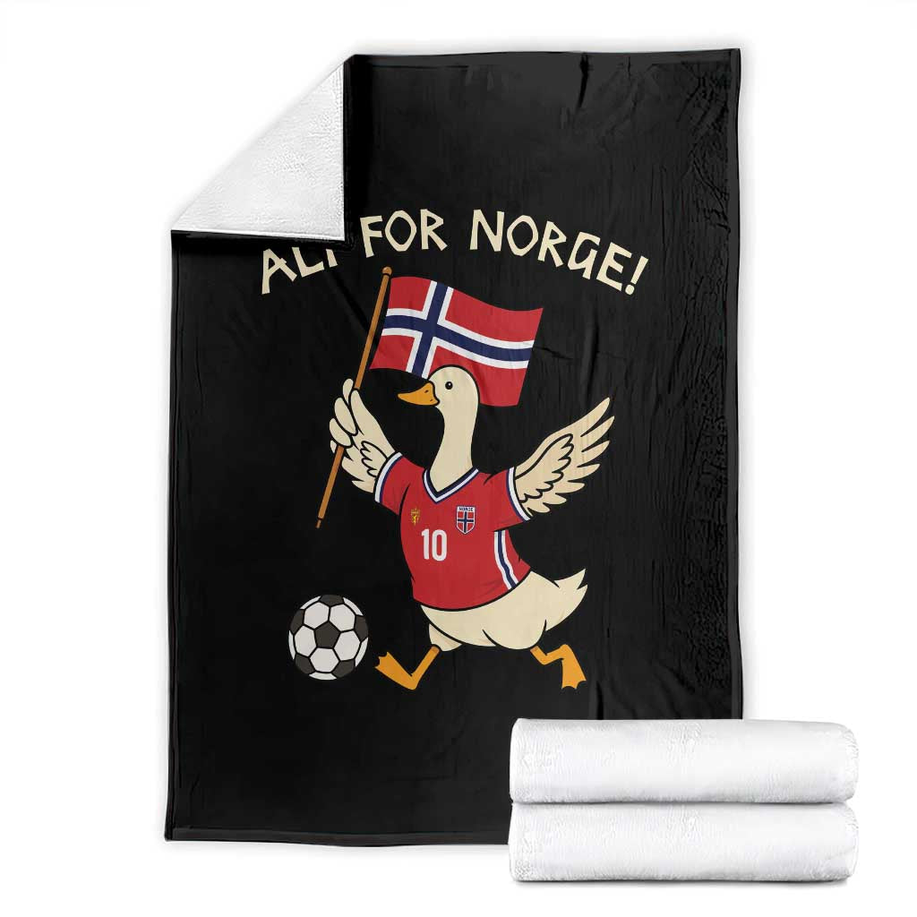 Norway Football Goose Throw Blanket Alt For Norge Norwegian Heritage TS11 Black Print Your Wear