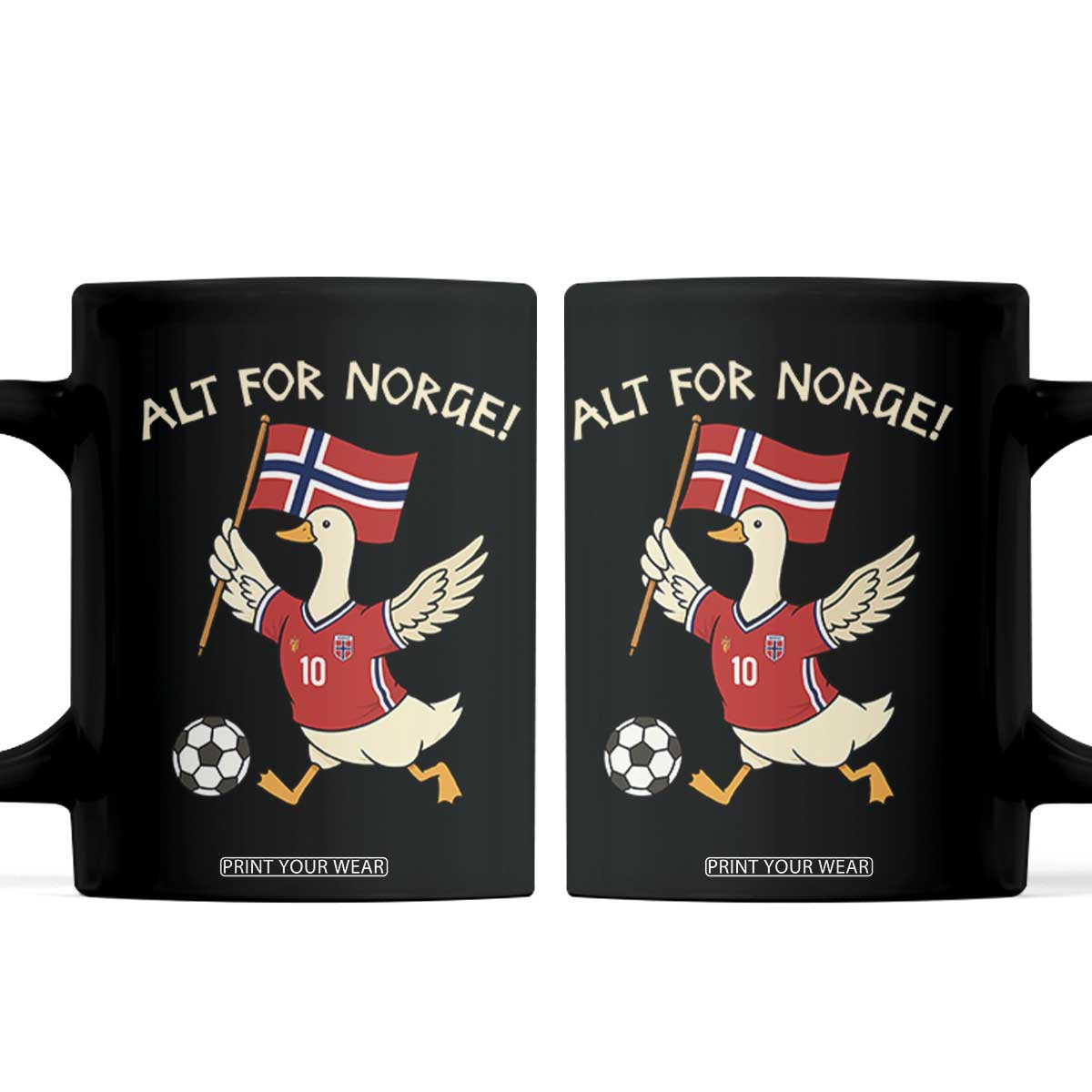 Norway Football Goose Coffee Mug Alt For Norge Norwegian Heritage TS11 Black Print Your Wear